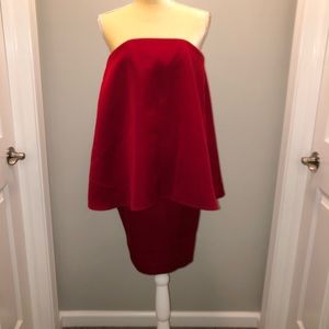 Red cocktail evening dress XS